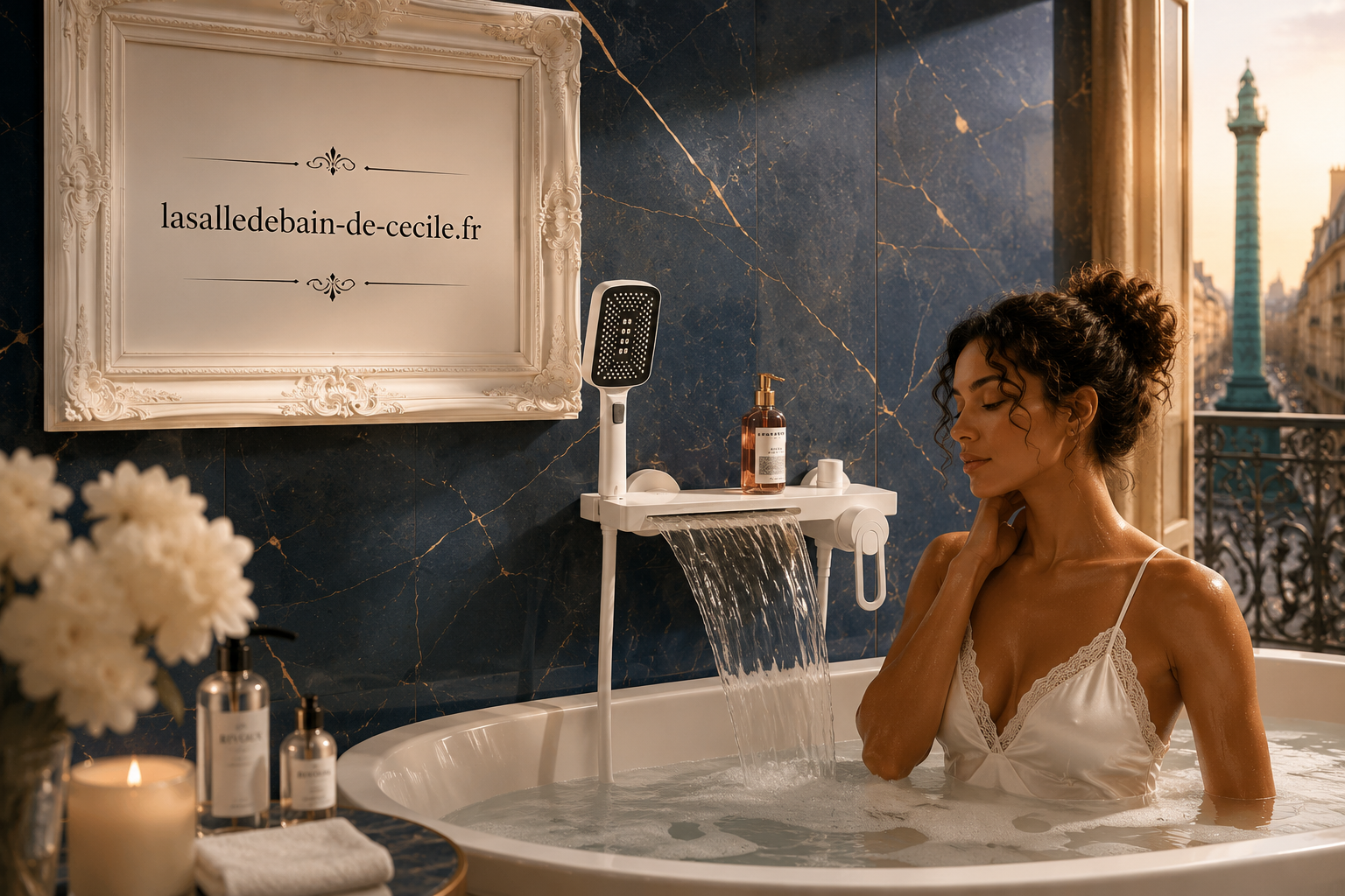 Mitigeur de bain mural blanc Lérida